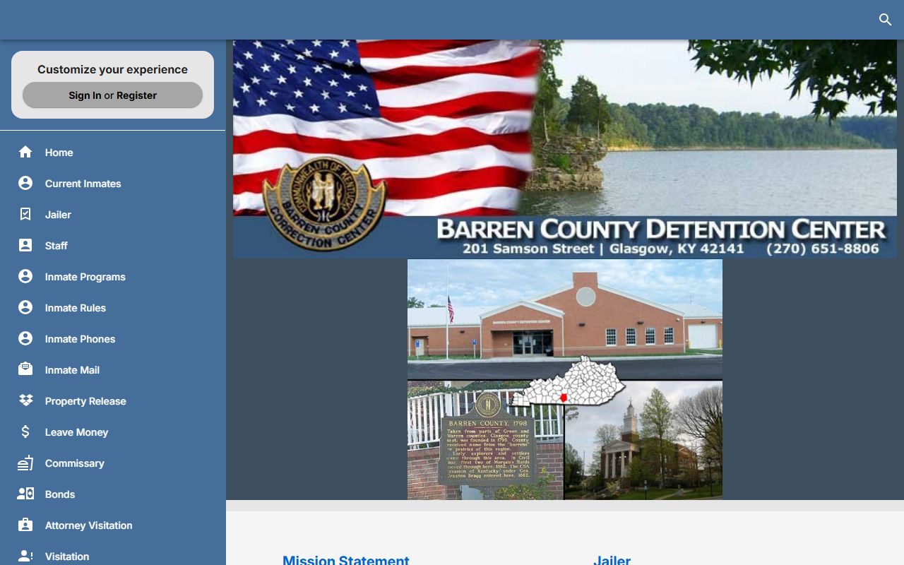 Barren County Detention Center inmate phone route